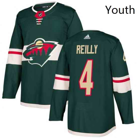 Youth Adidas Minnesota Wild 4 Mike Reilly Premier Green Home NHL Jersey